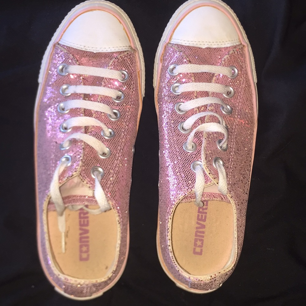 Pink sequin Converse